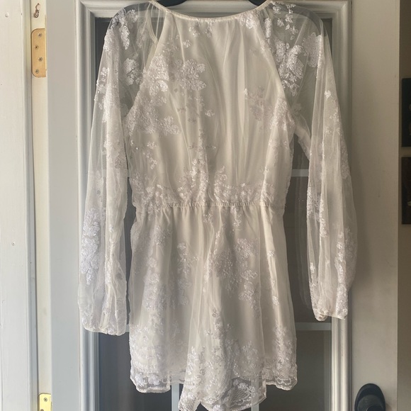 White Sequin Romper - Picture 3 of 3
